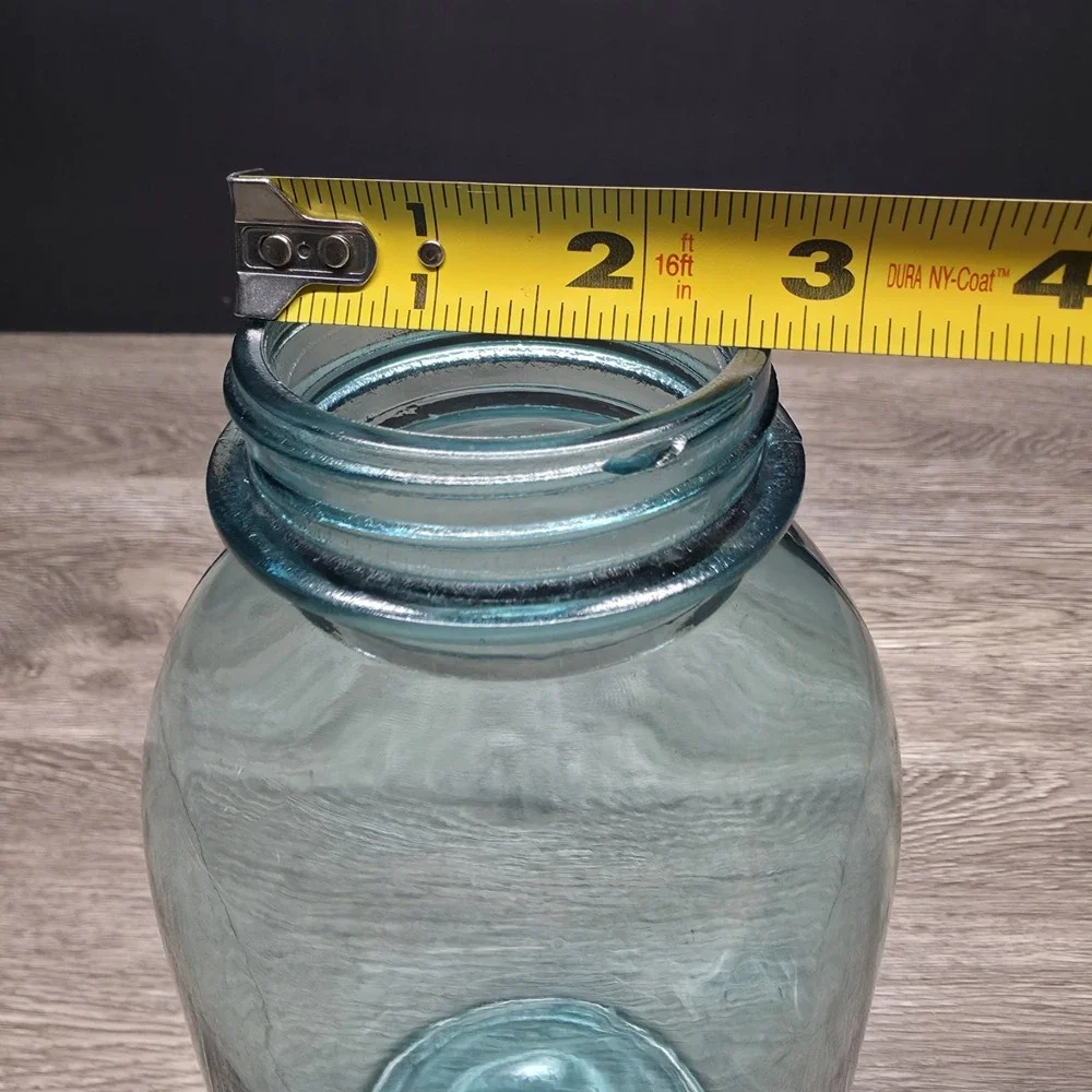 Vintage Blue Ball Perfect Mason Jar 2 Quart Half Gallon Aqua Canning Jar 6